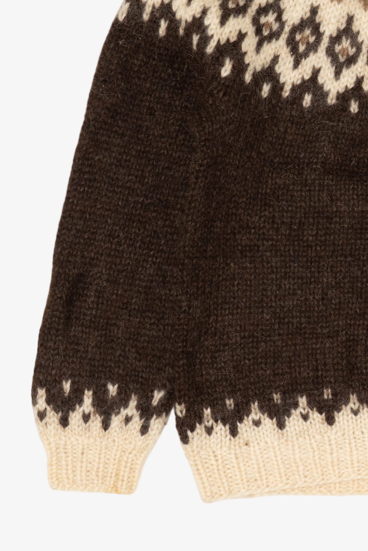 Vintage Dark Brown Fair Isle Sweater (1990s)