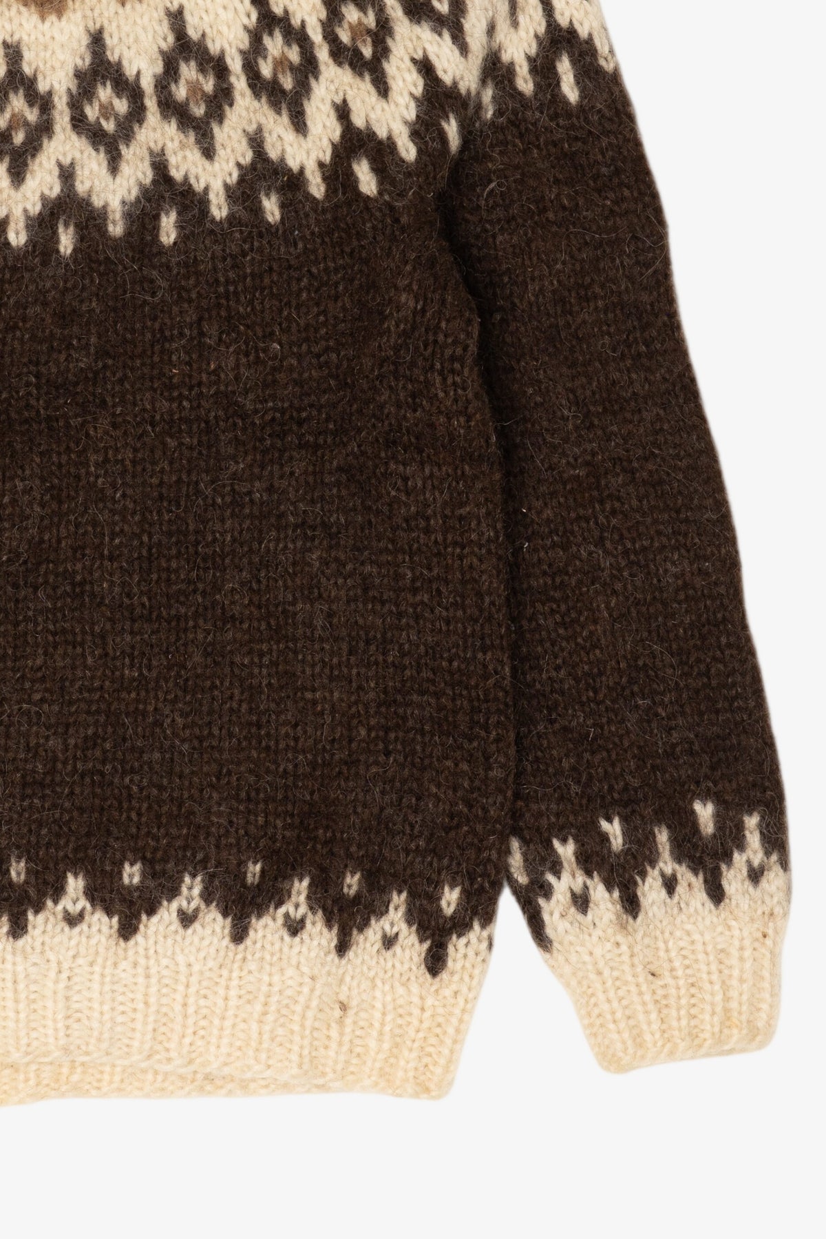 Vintage Dark Brown Fair Isle Sweater (1990s)