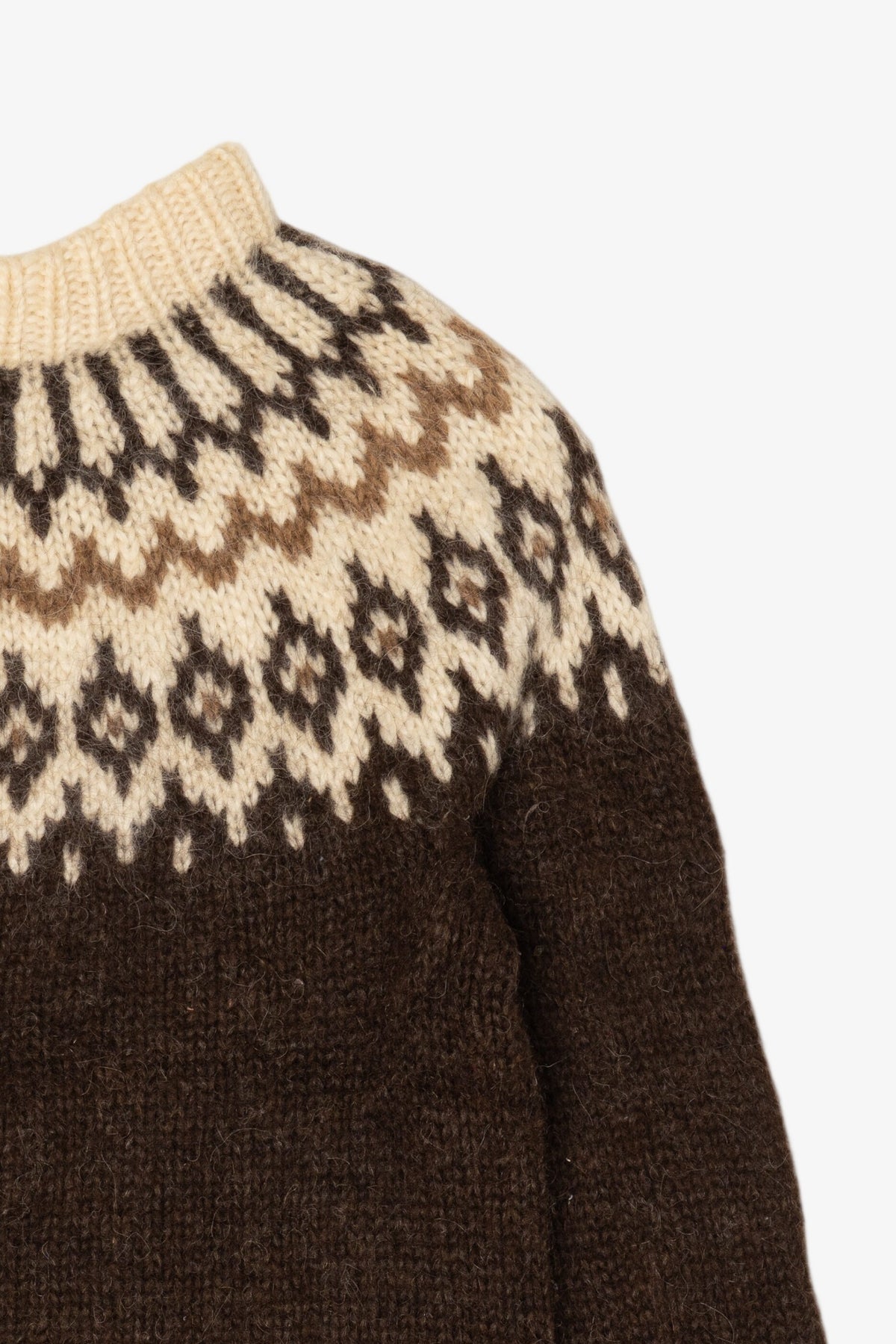 Vintage Dark Brown Fair Isle Sweater (1990s)