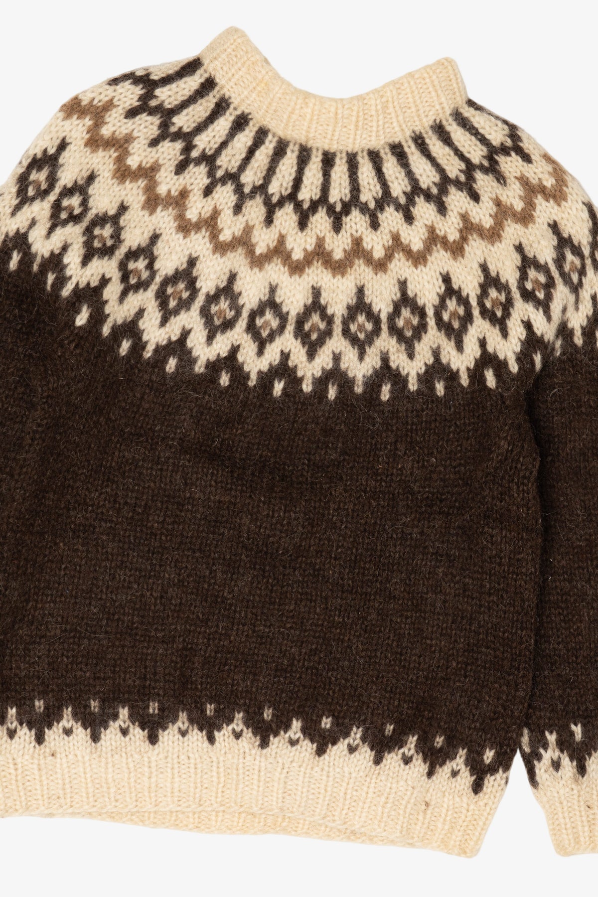 Vintage Dark Brown Fair Isle Sweater (1990s)
