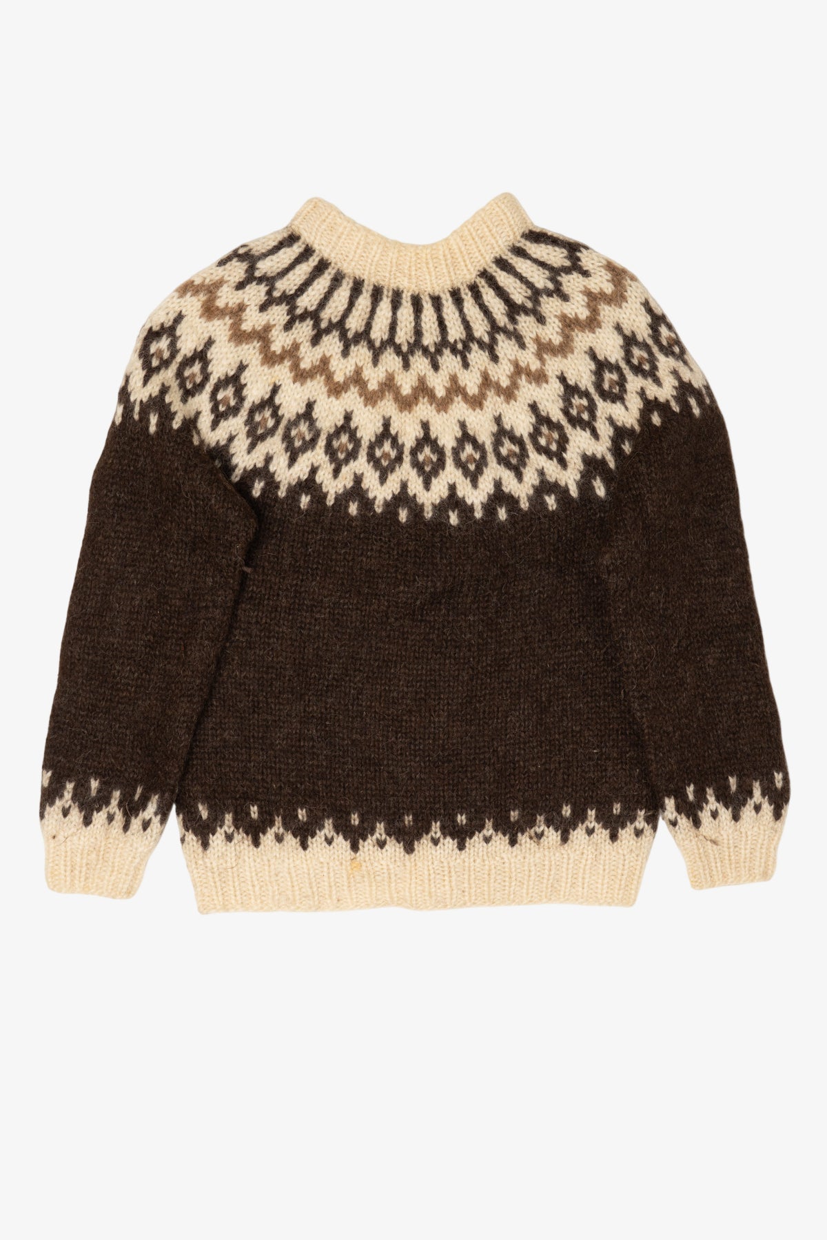 Vintage Dark Brown Fair Isle Sweater (1990s)