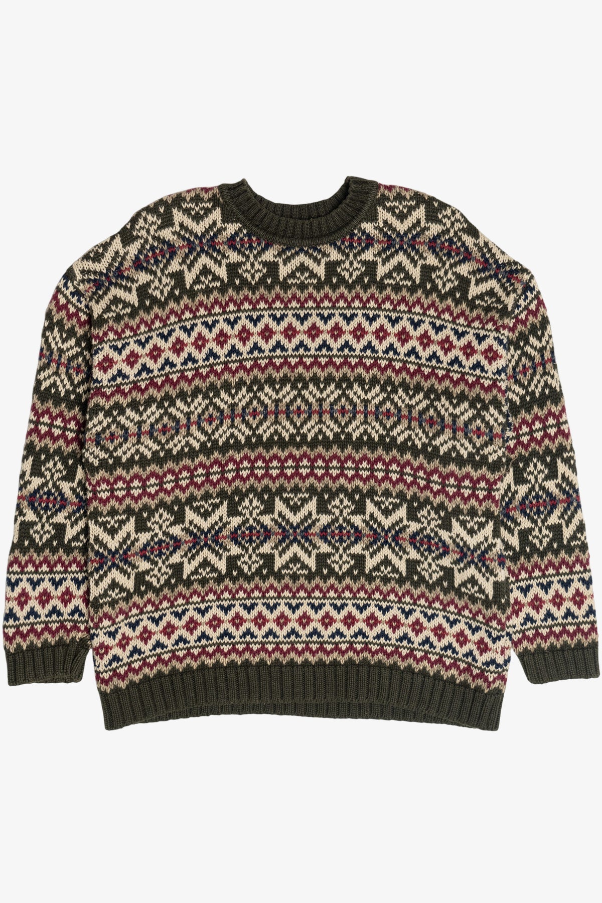 Vintage Abercrombie "The Big Sweater" Fair Isle Sweater (1990s)