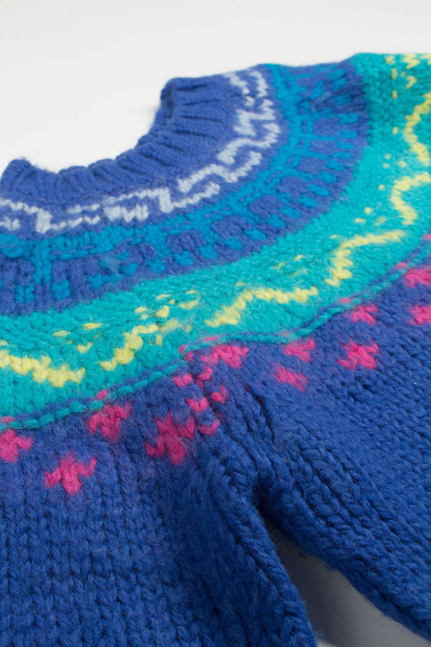 Bright Blue Fair Isle Sweater 726