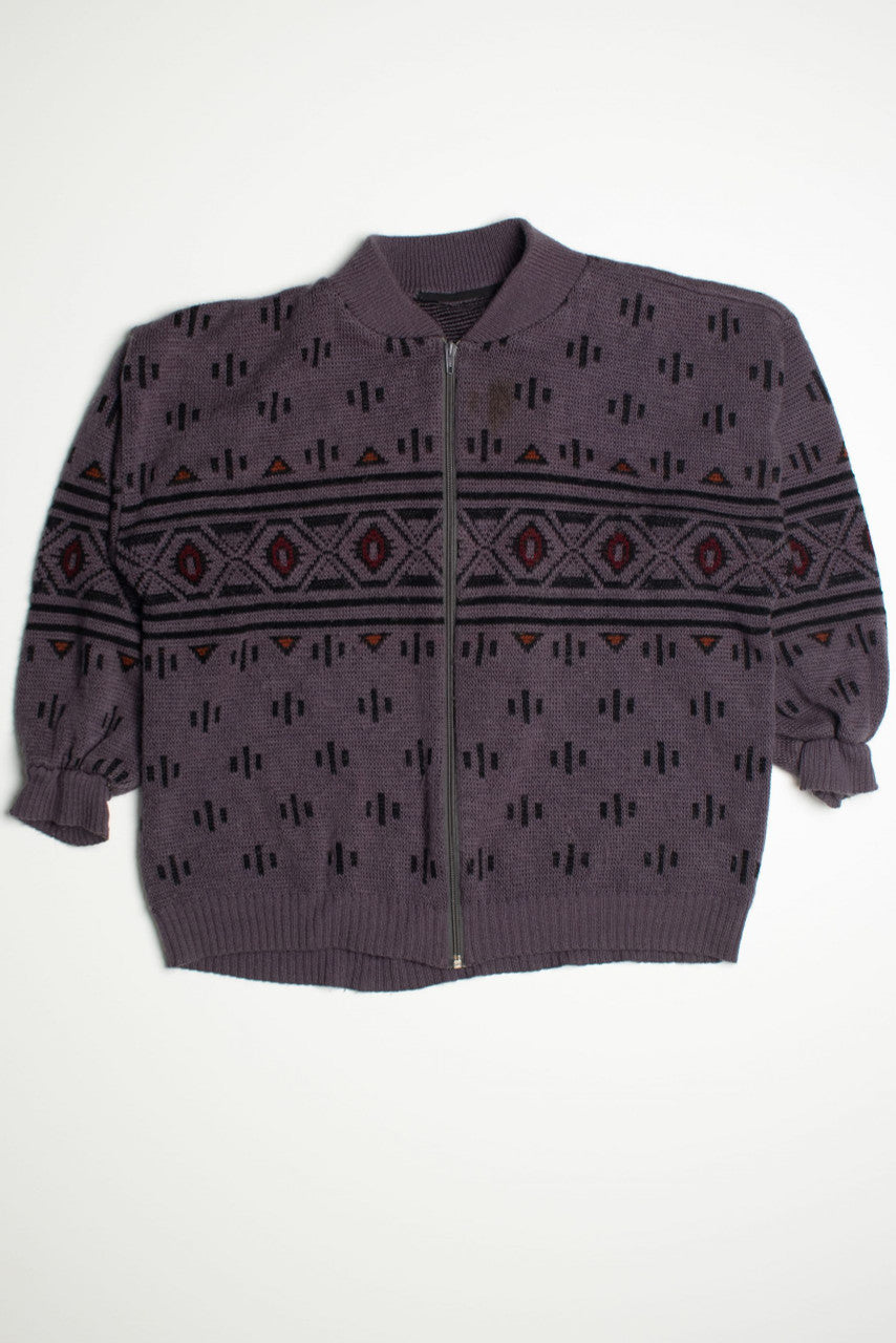 Vintage Purple Fair Isle Sweater