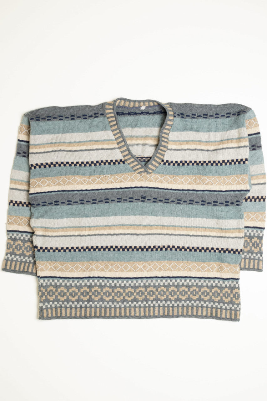 Blue and Brown Fair Isle Sweater