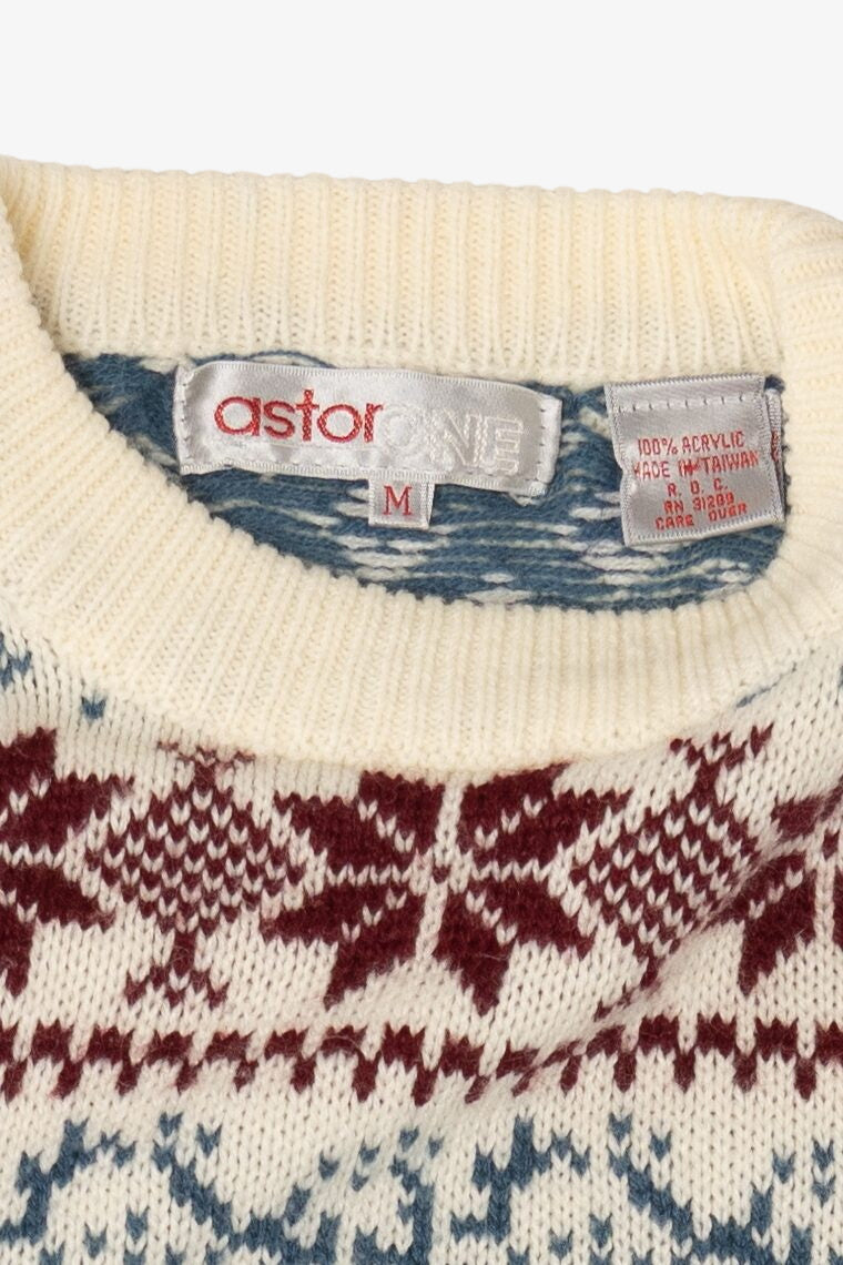 Vintage Ivory Astor One Fair Isle Sweater (1980s)