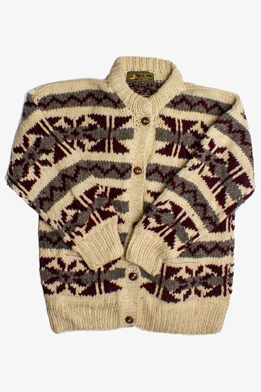 Vintage Afghan Blvd Fair Isle Cardigan Sweater 990