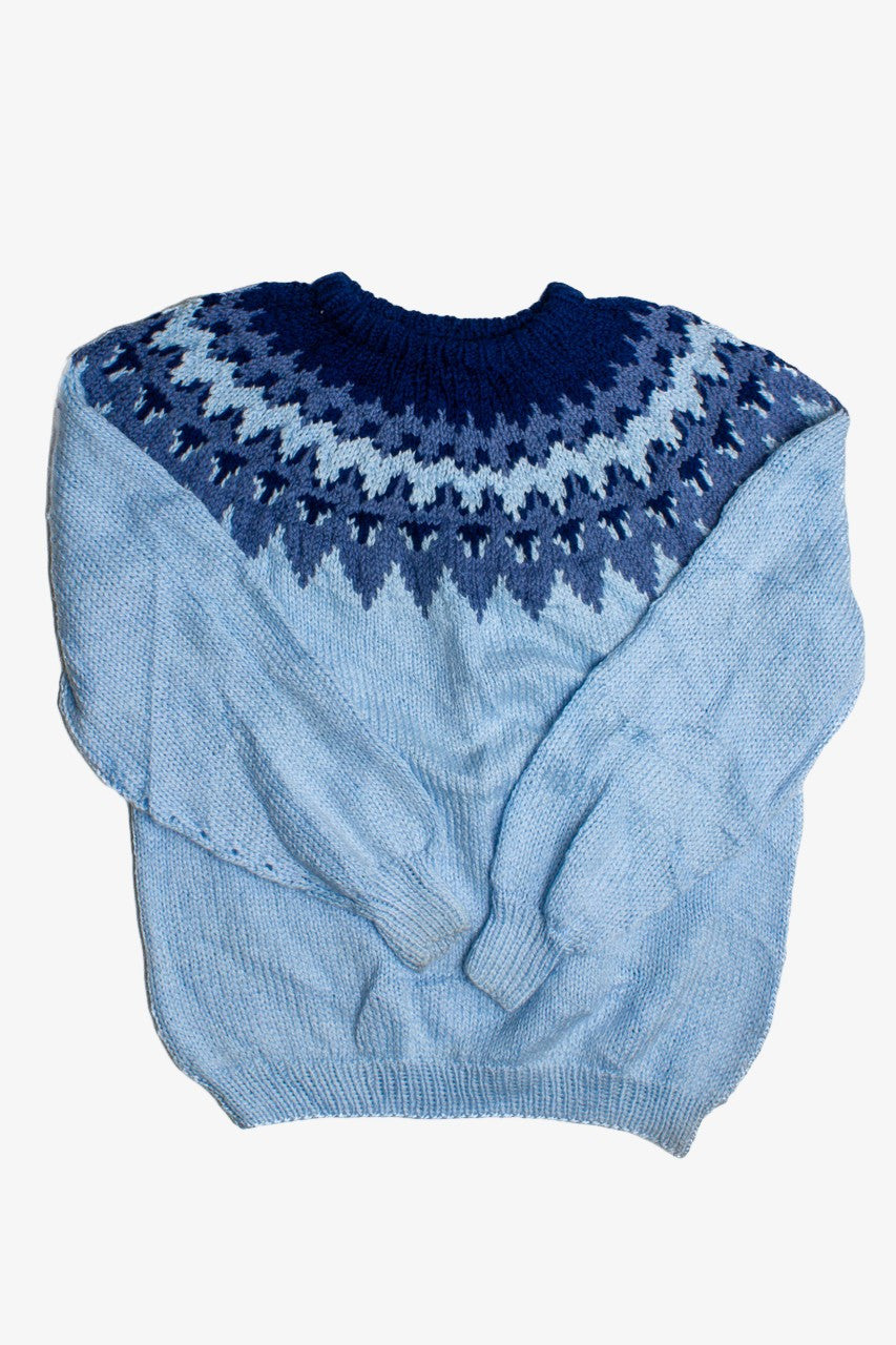 Vintage Baby Blue Fair Isle Sweater 991