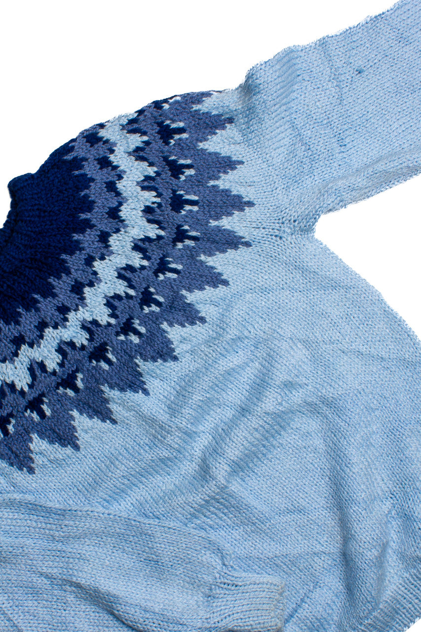 Vintage Baby Blue Fair Isle Sweater 991