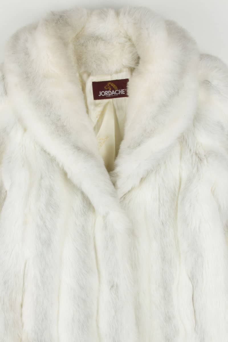 Vintage Jordache Off White Faux Fur Coat