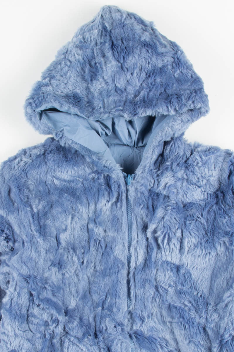 Reversible Blue Fur Coat