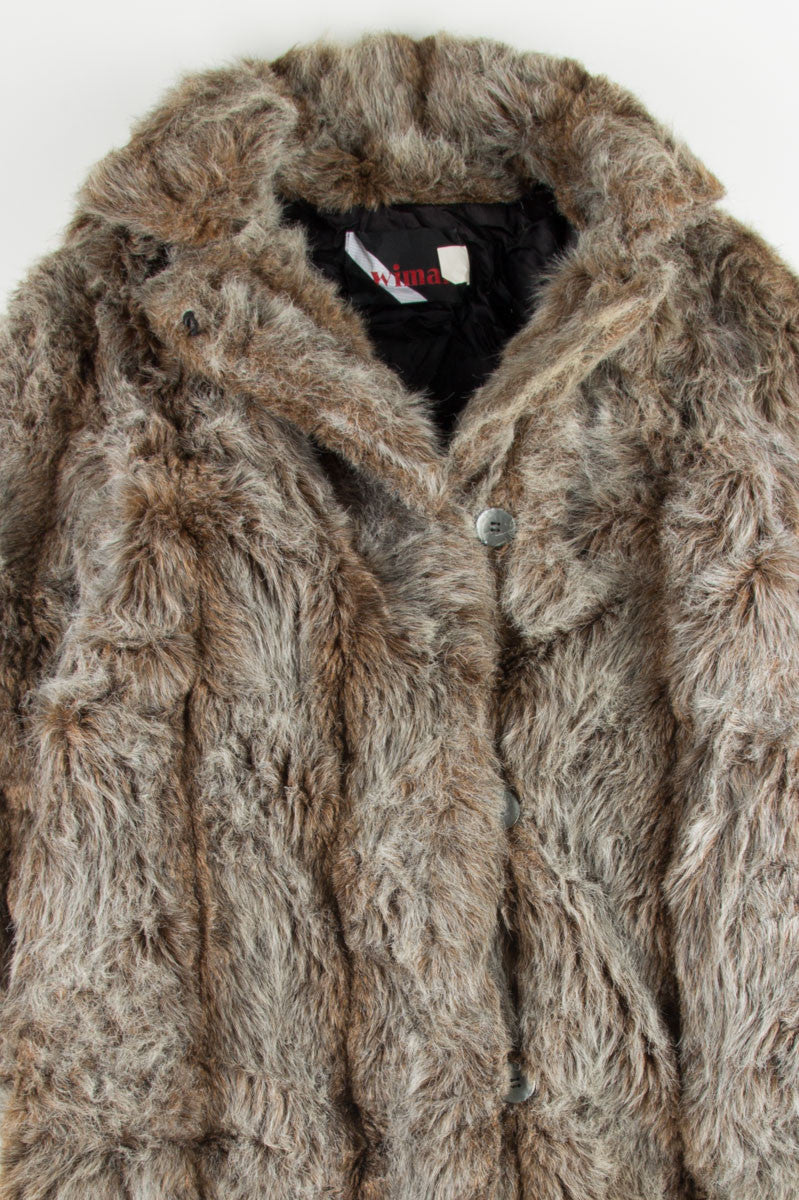 Brown Multicolor Fur Coat 1