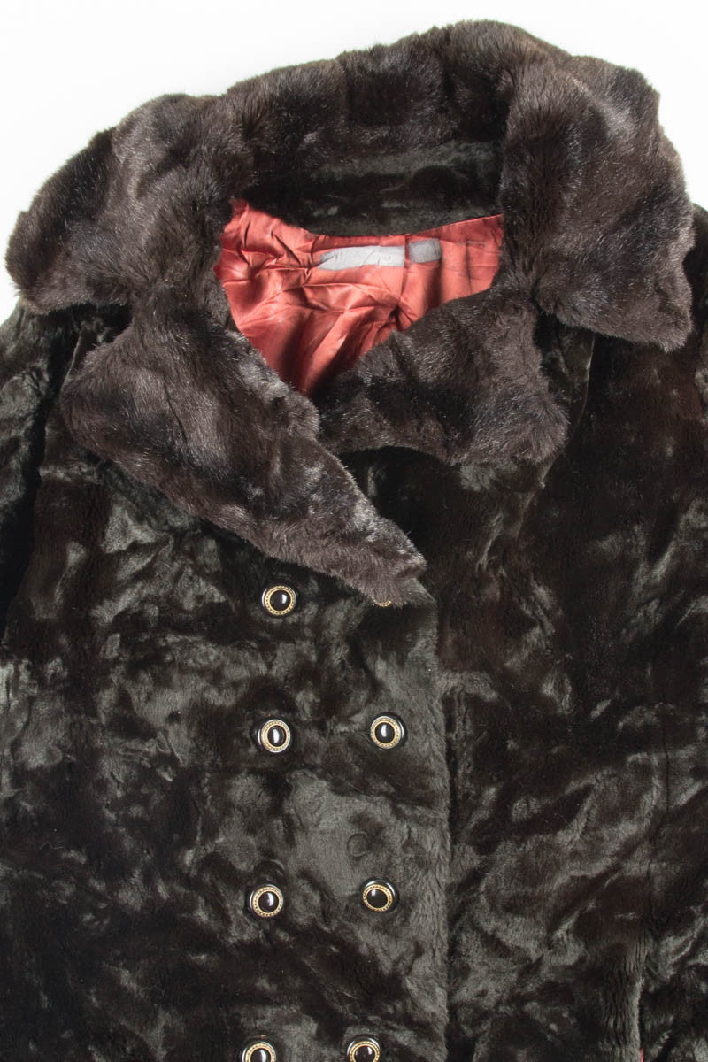 Long Dark Brown Vintage Fur Coat