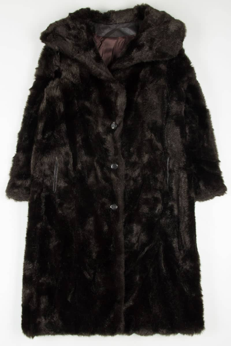 Brown Faux Fur Long Coat