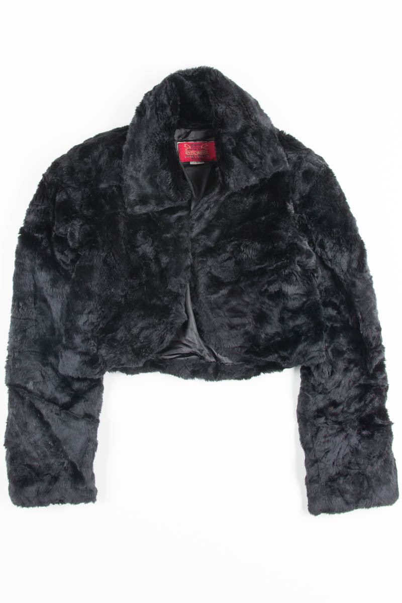 Black Vintage Fur Shrug