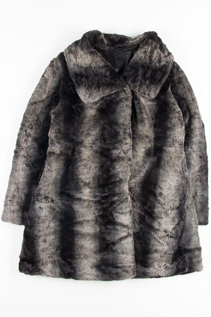 Black Tonal Fur Coat