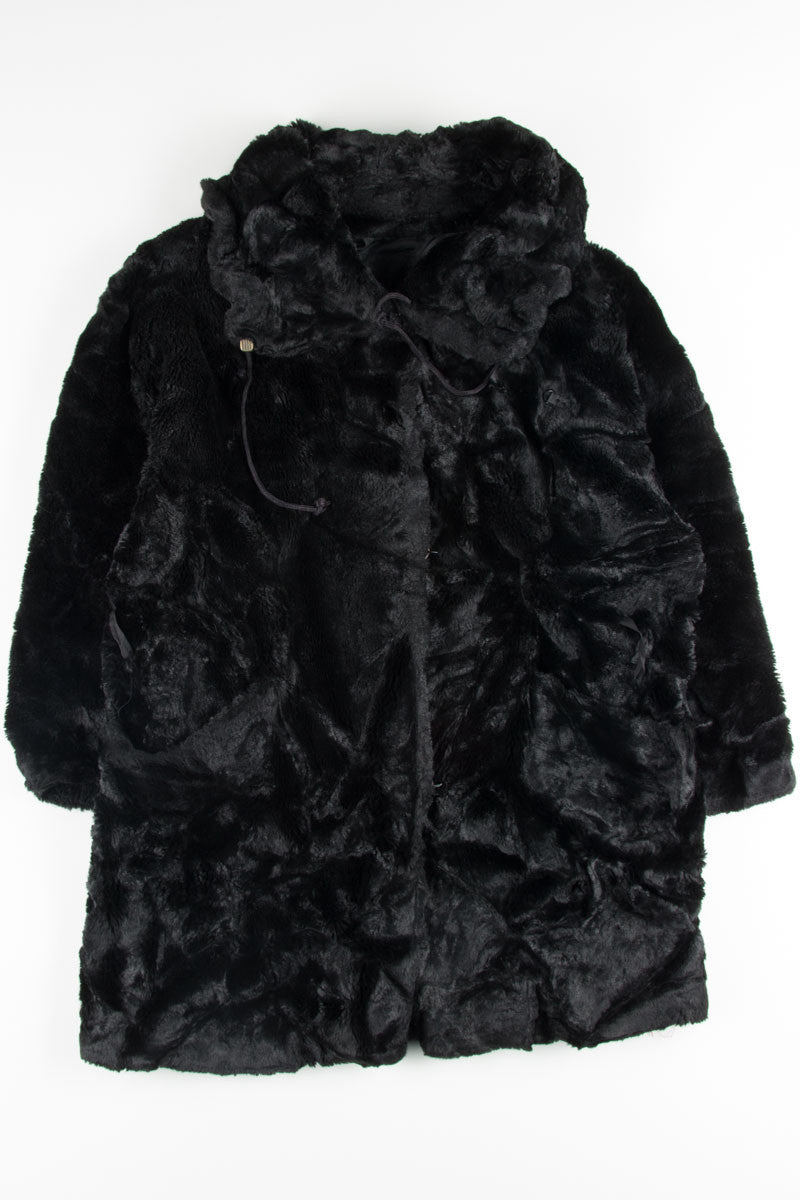 Black Faux Fur Coat 4