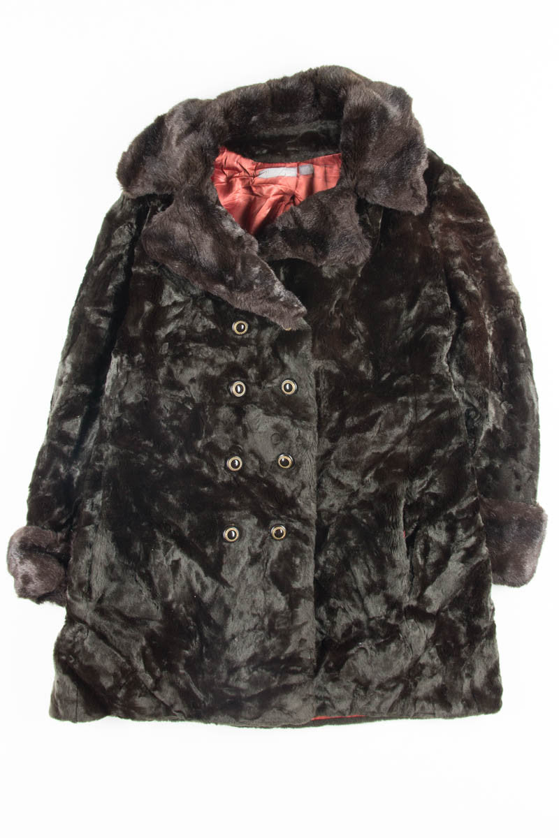 Long Dark Brown Vintage Fur Coat