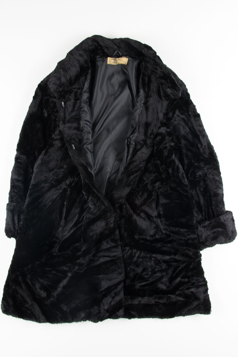 Black Faux Fur Coat 1