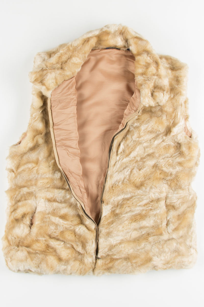 Cream Faux Fur Vest