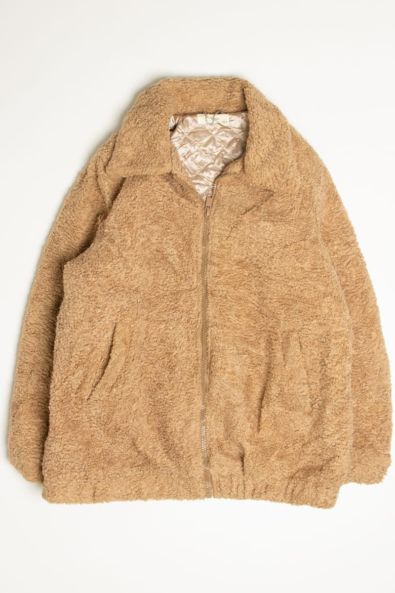 Beige Teddy Faux Fur Coat