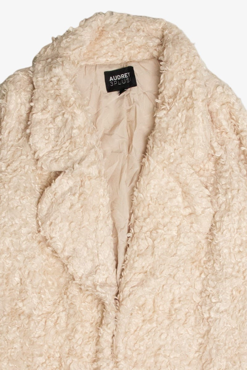 Cream Shag Faux Fur Coat 1