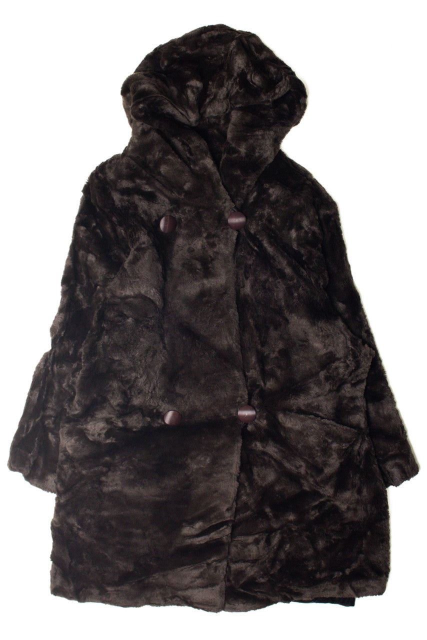 Dark Brown Lush Faux Fur Coat
