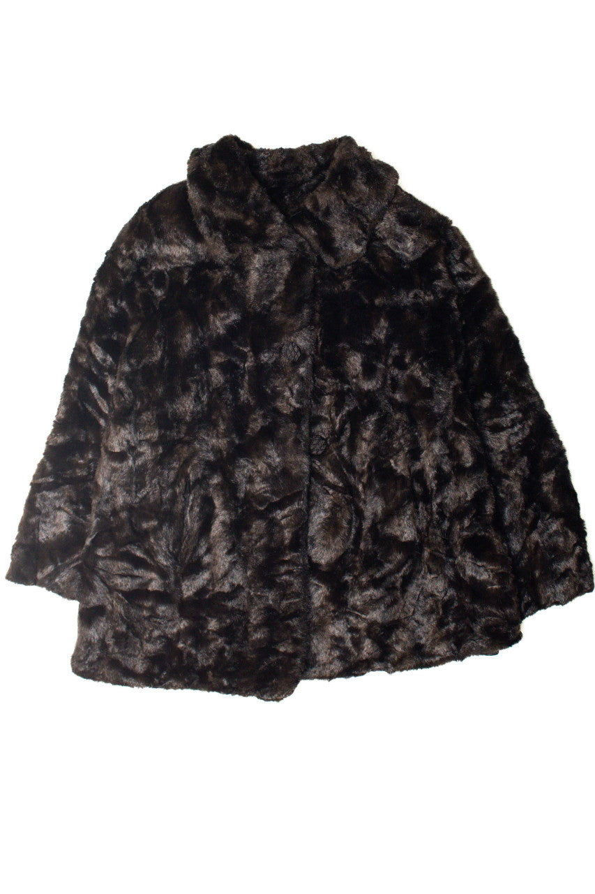 Dark Brown Faux Fur Coat 1