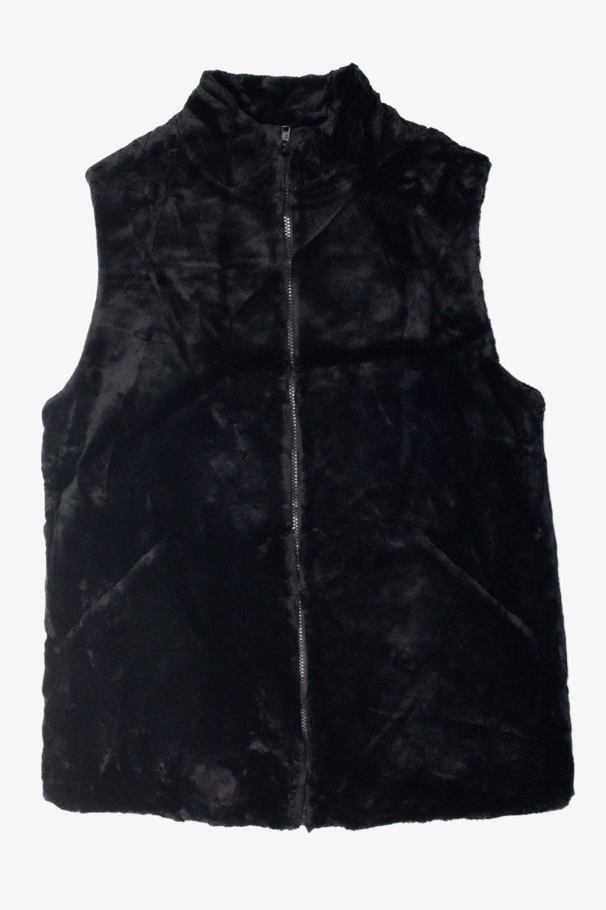 Black Faux Fur Vest 1