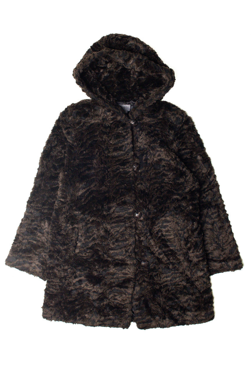 Dark Brown Faux Fur Coat 5