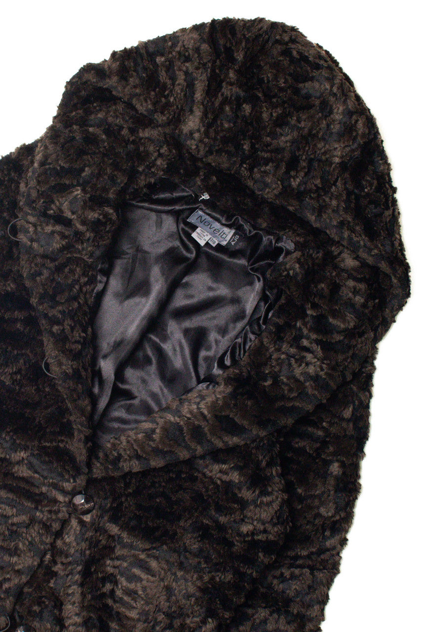 Dark Brown Faux Fur Coat 5