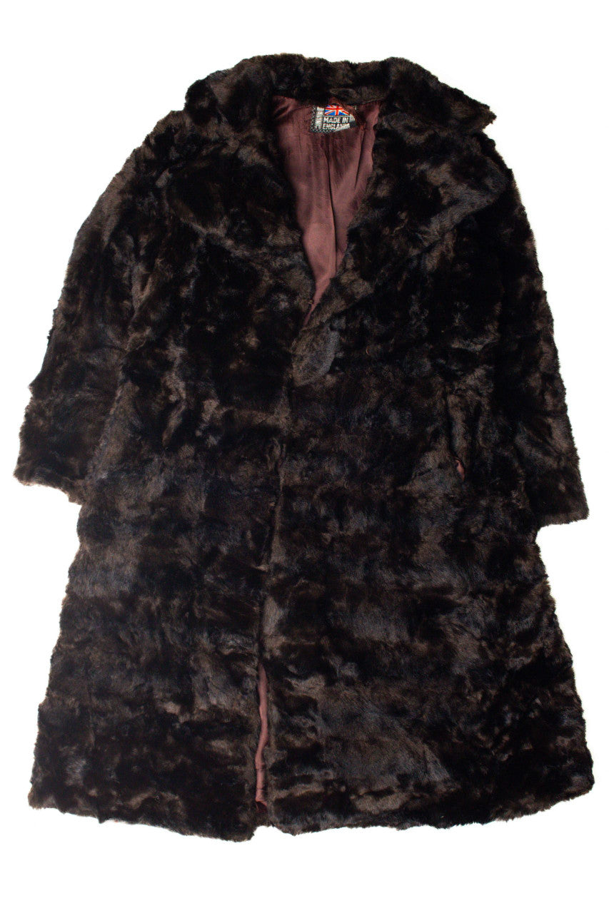 Dark Brown Faux Fur Coat