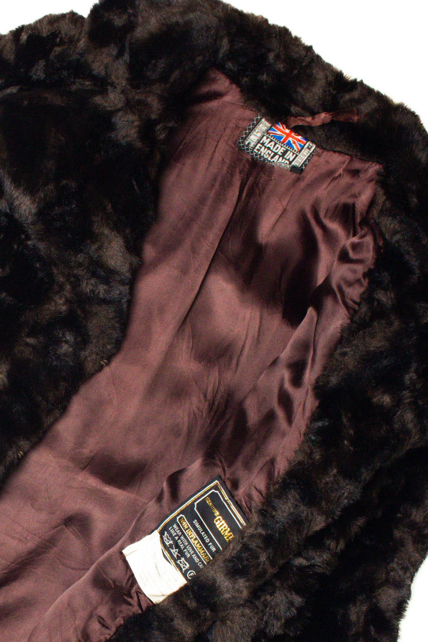 Dark Brown Faux Fur Coat