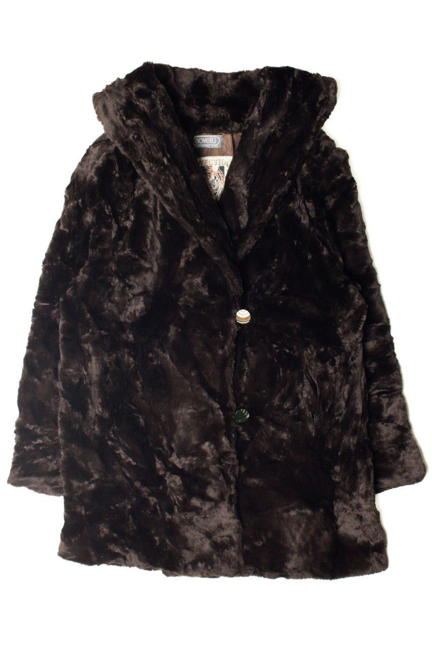Dark Brown Faux Fur Coat 3