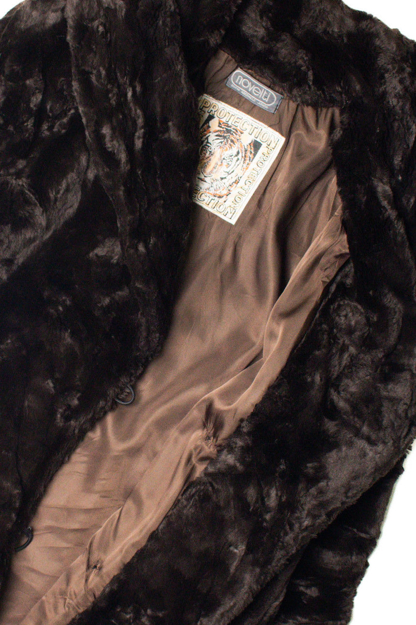 Dark Brown Faux Fur Coat 3