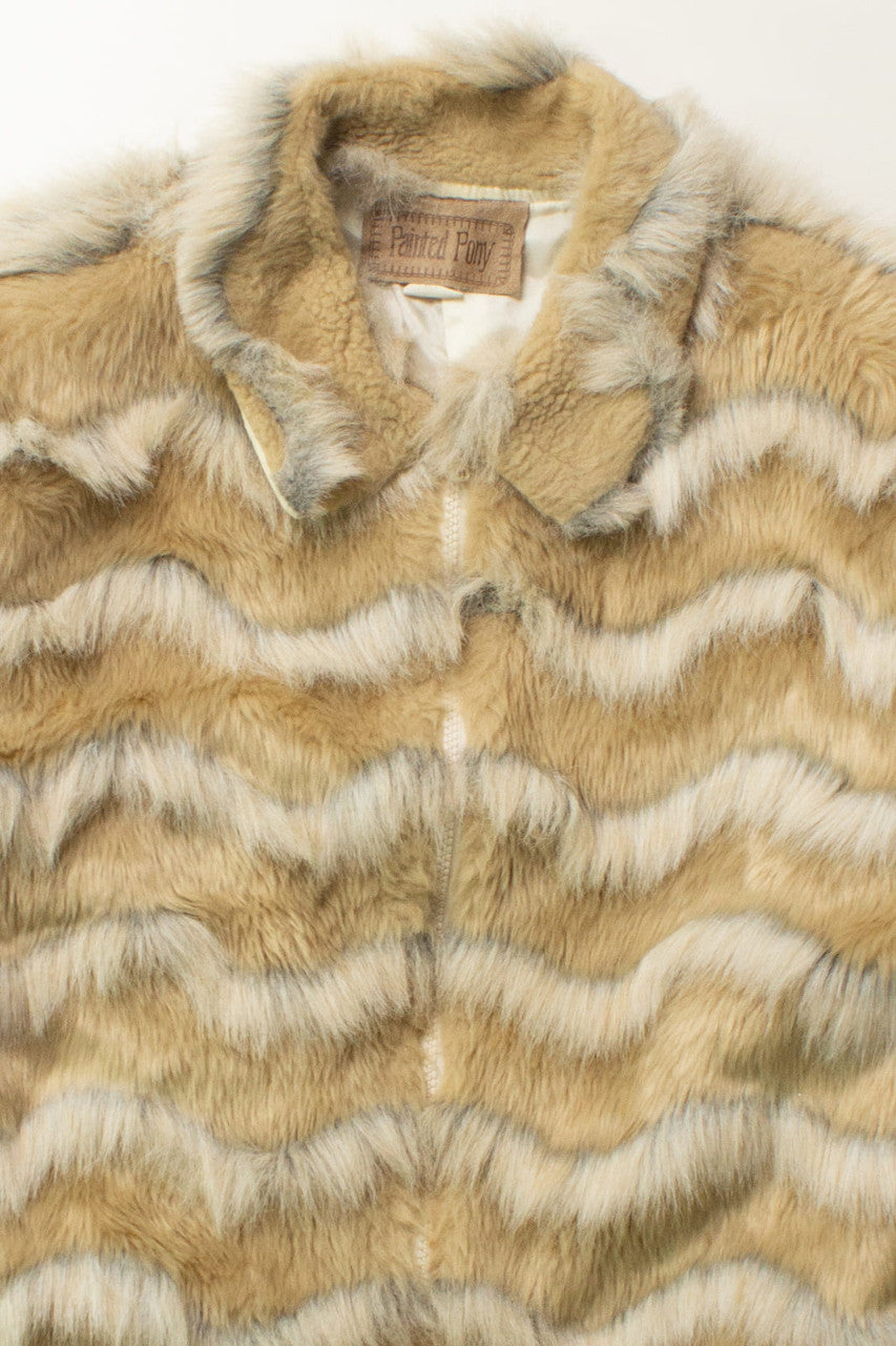 Vintage Painted Pony Faux Fur Coat (1990s)