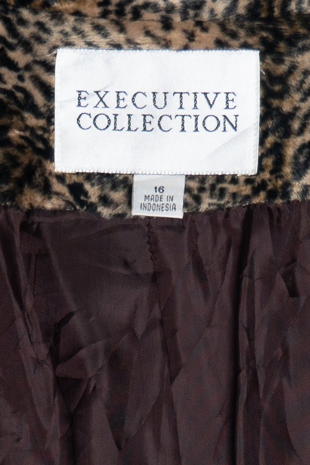 Vintage Executive Collection Leopard And Cheetah Faux Fur Blazer (1990s)