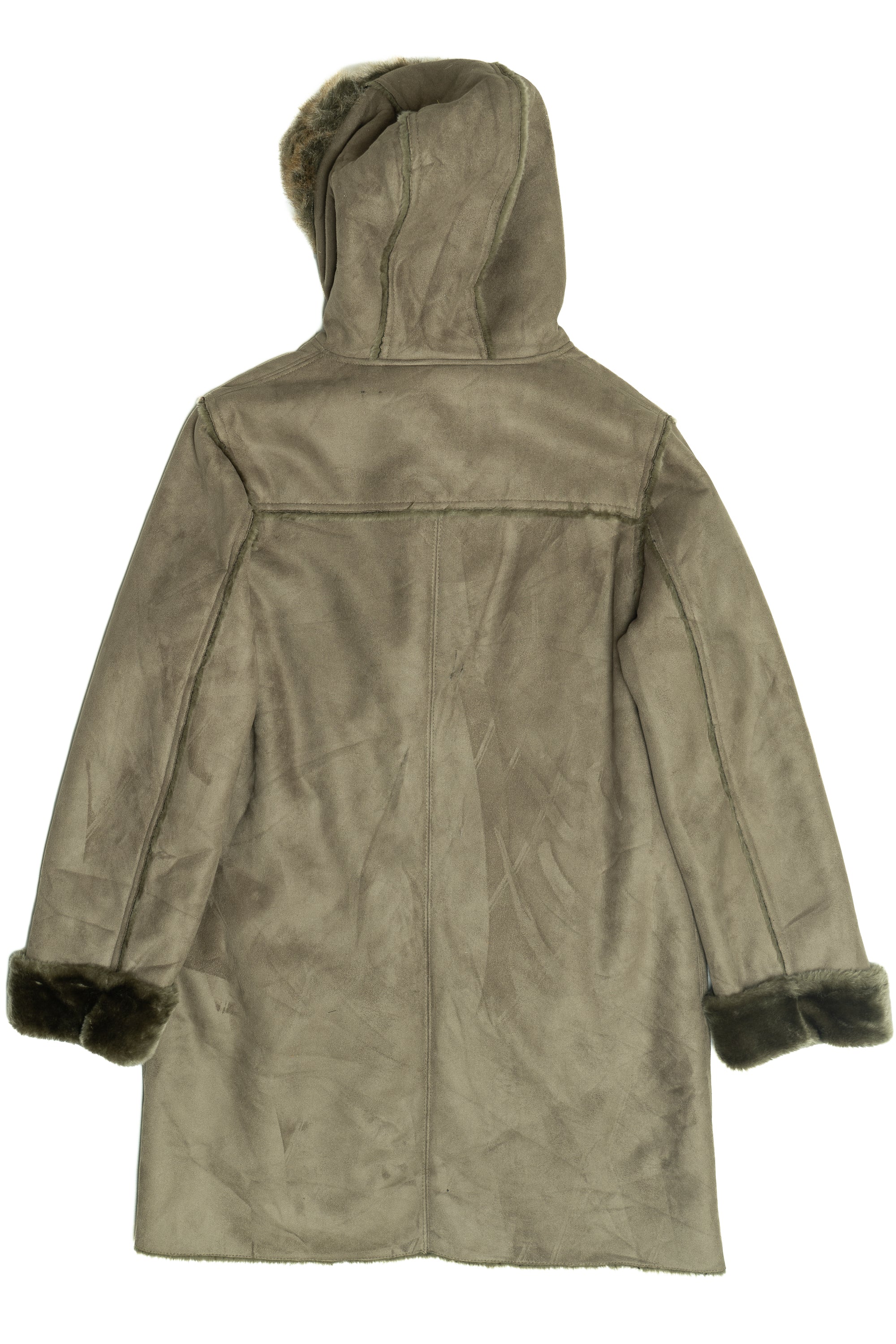 Chadwick's Sage Green Faux Suede Fur Coat