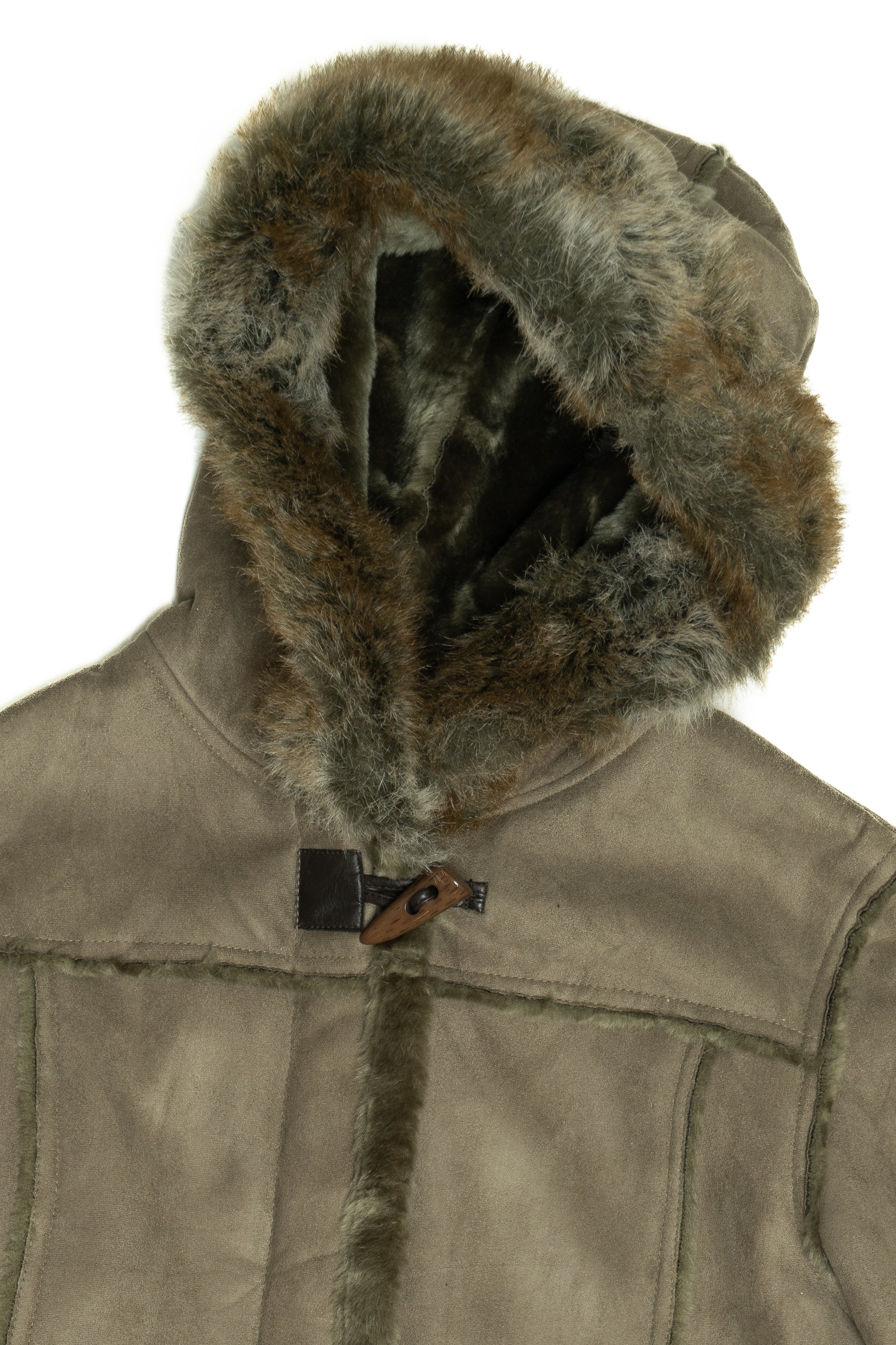 Chadwick's Sage Green Faux Suede Fur Coat