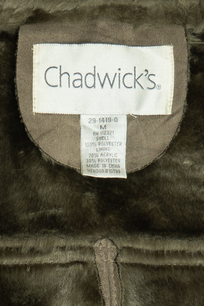 Chadwick's Sage Green Faux Suede Fur Coat