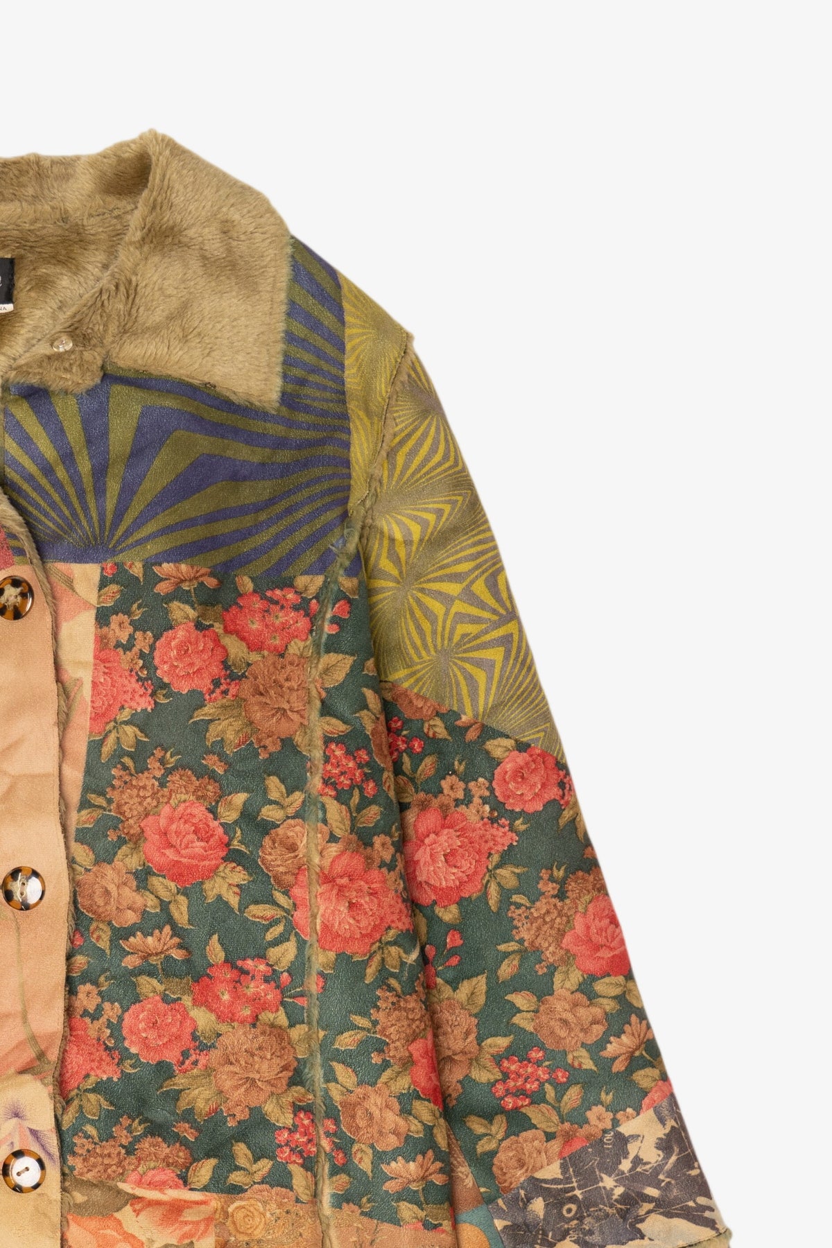 Vintage Y2k Toofan Patchwork Faux Fur Lined Jacket (2000s)