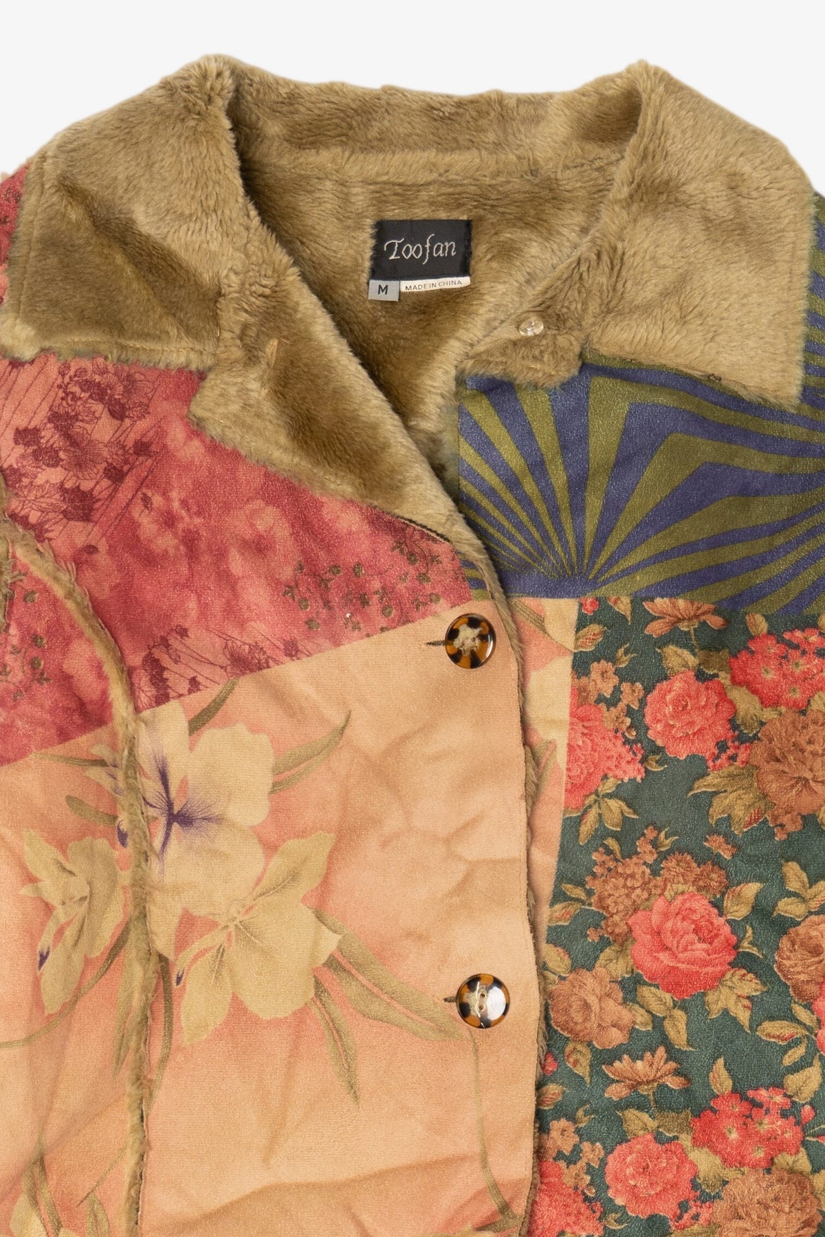 Vintage Y2k Toofan Patchwork Faux Fur Lined Jacket (2000s)
