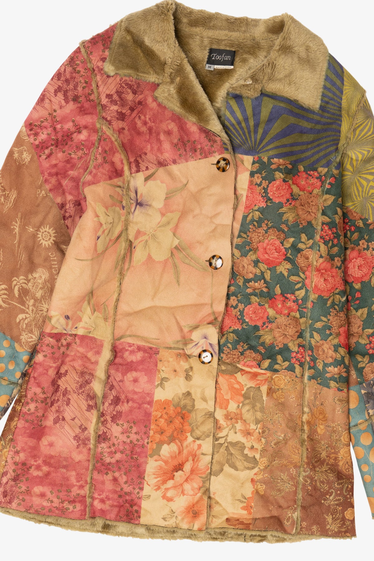 Vintage Y2k Toofan Patchwork Faux Fur Lined Jacket (2000s)
