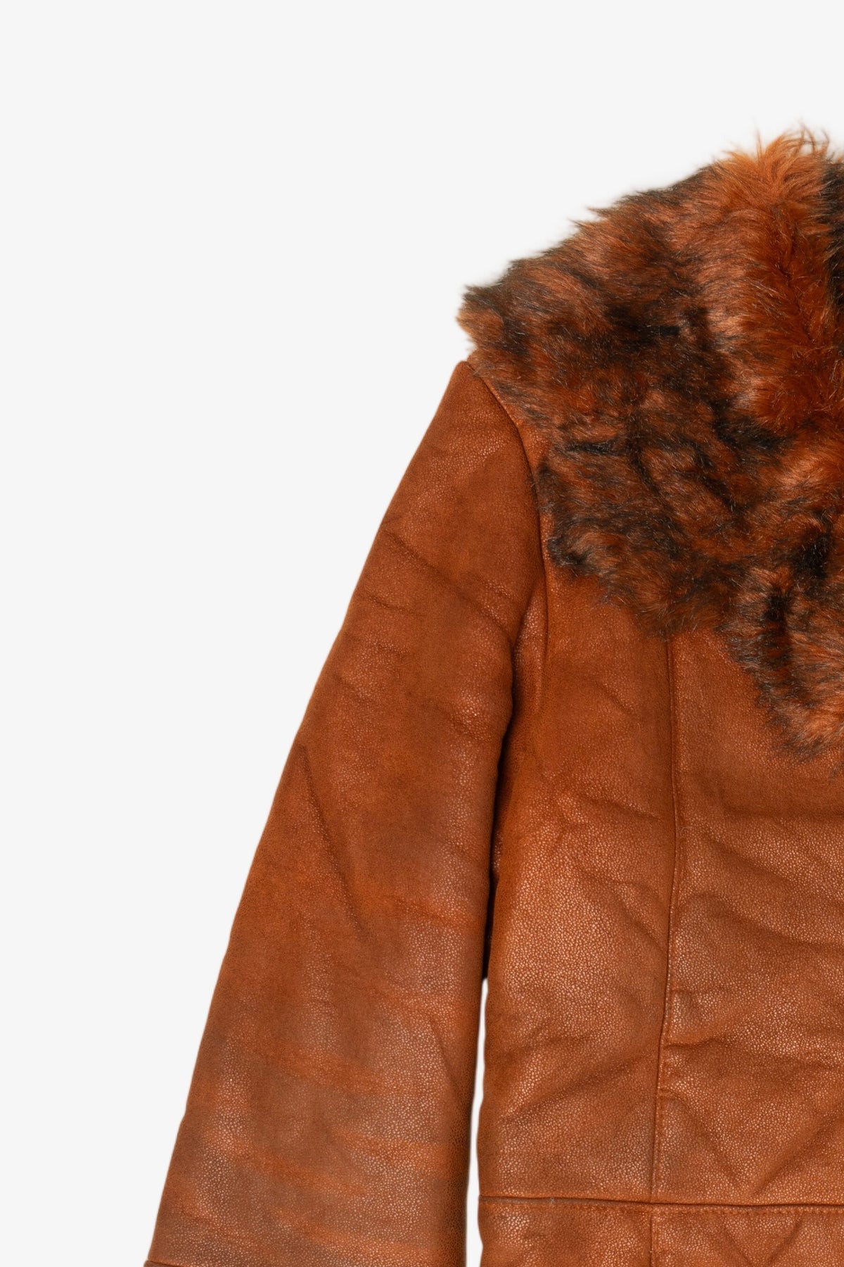 Vintage Brown Monika Faux Fur Lined Coat (1990s)