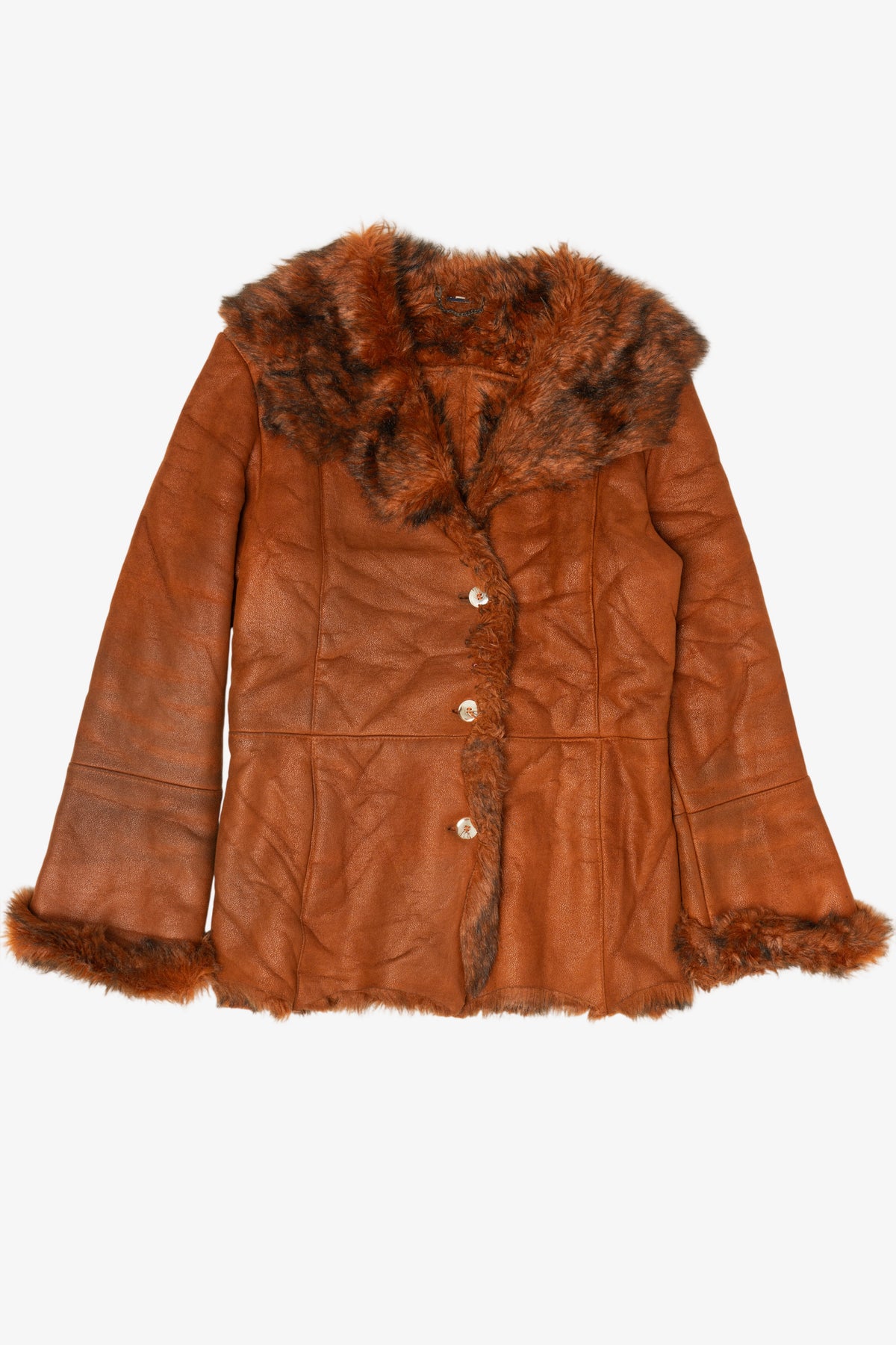 Vintage Brown Monika Faux Fur Lined Coat (1990s)
