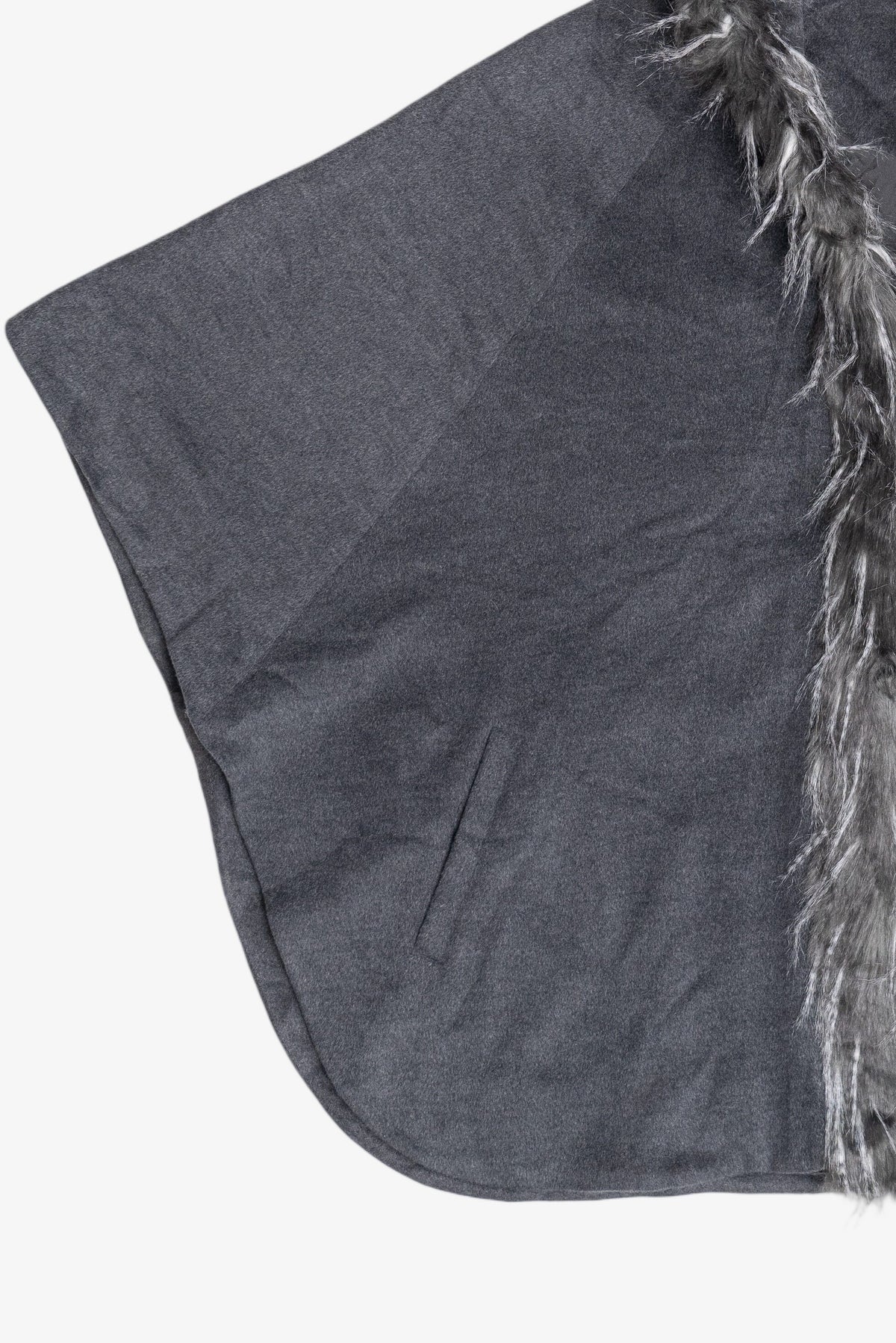 Adrienne Landau Faux Fur Hooded Poncho (2010s)