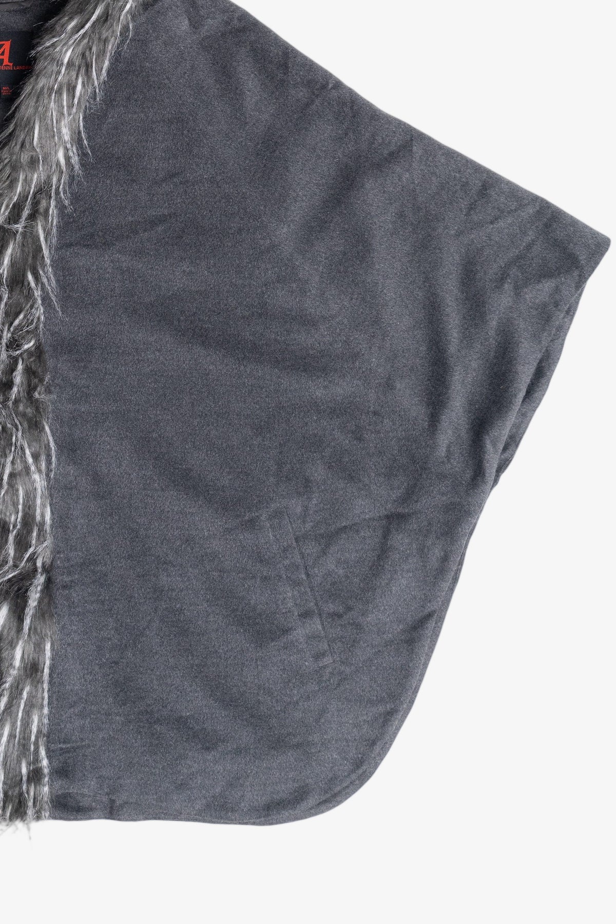 Adrienne Landau Faux Fur Hooded Poncho (2010s)