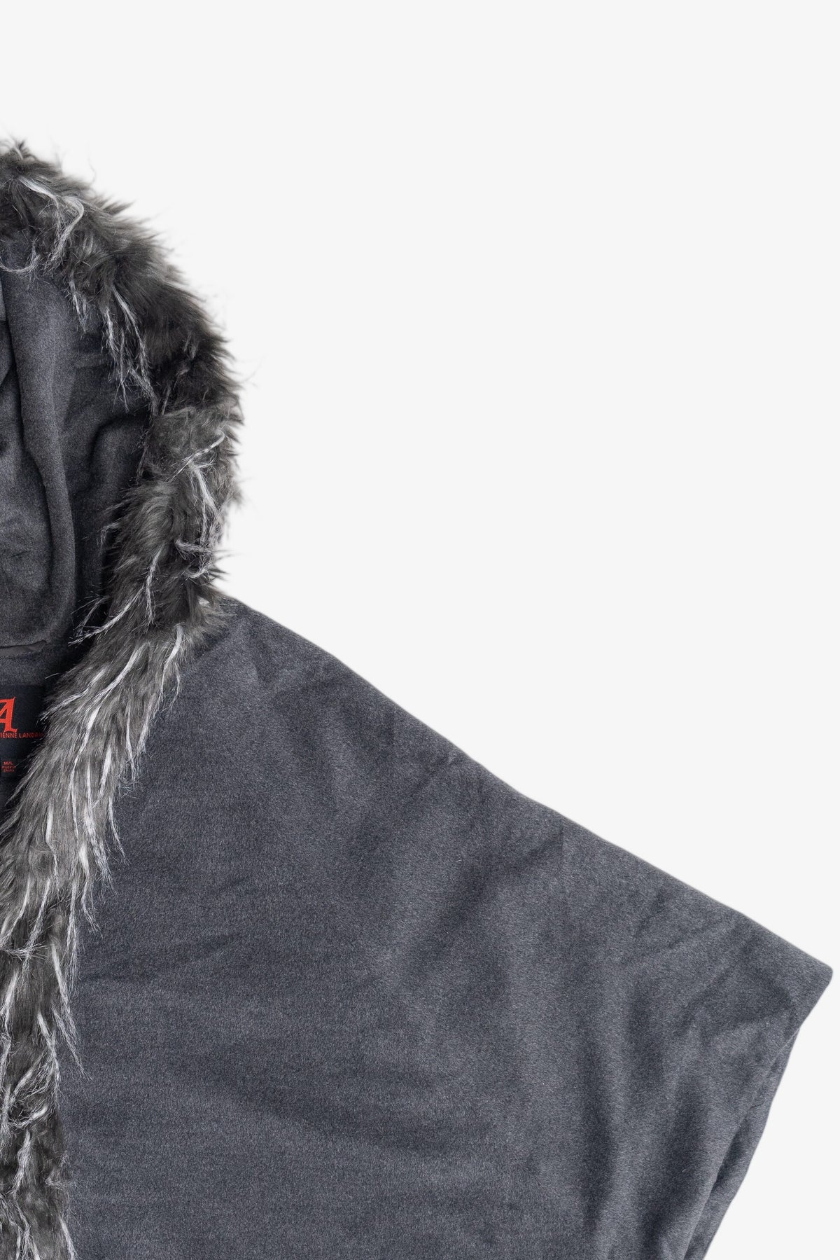 Adrienne Landau Faux Fur Hooded Poncho (2010s)