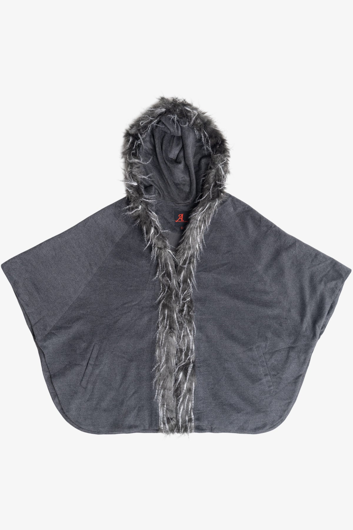 Adrienne Landau Faux Fur Hooded Poncho (2010s)