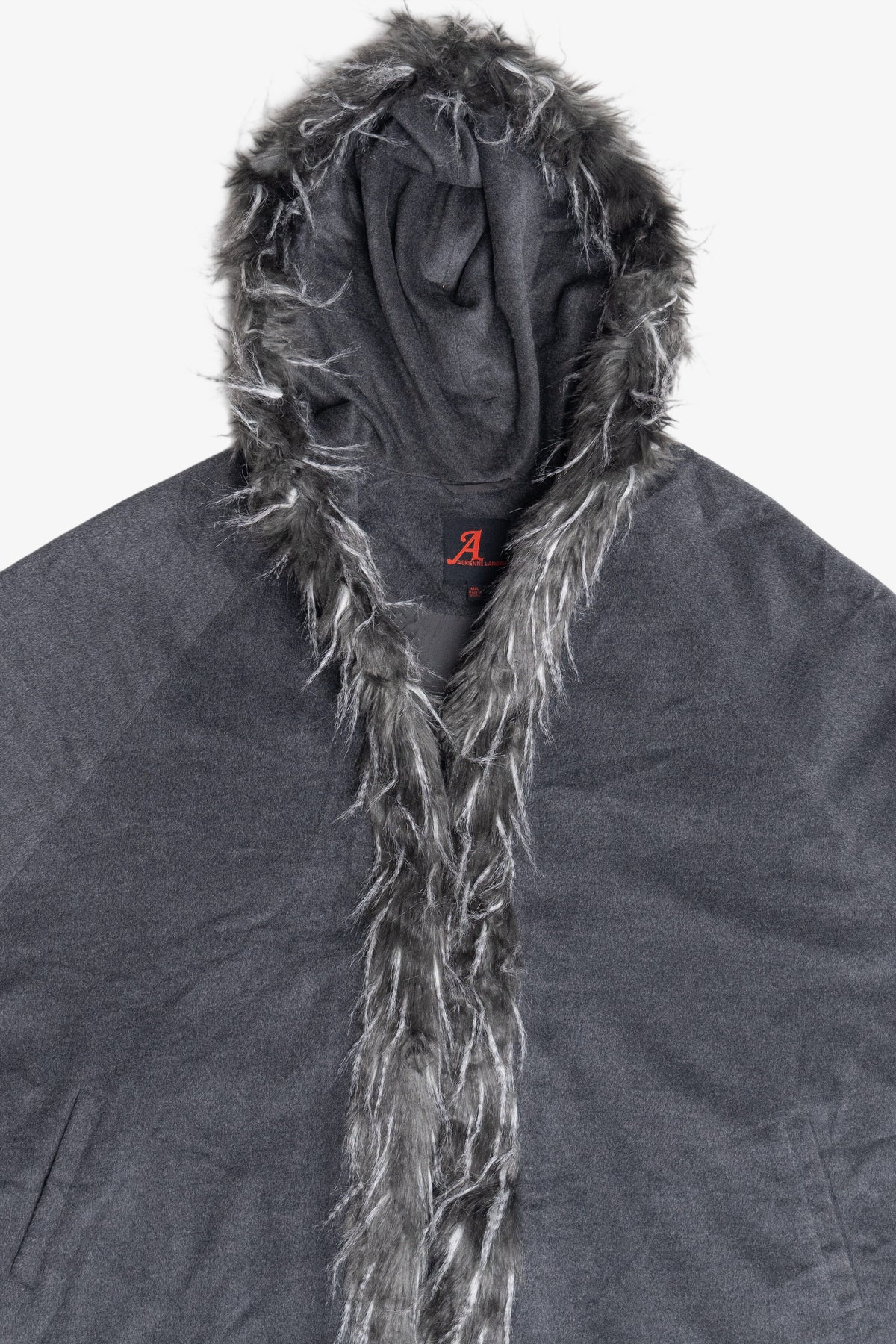 Adrienne Landau Faux Fur Hooded Poncho (2010s)